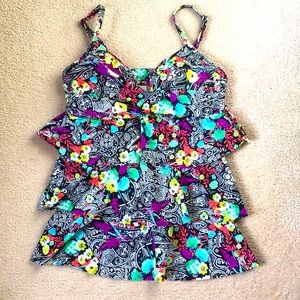 24&Ocean Multi color Tankini, Sz M , Two for $25 sale